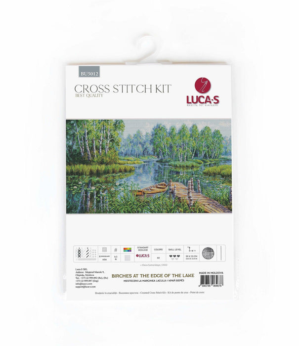 Cross Stitch Kit Luca-S - Birches at the edge of the lake, BU5012 Cross Stitch Kits - HobbyJobby