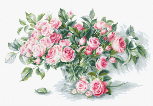 Cross Stitch Kit Luca-S - Bouquet of Pink Roses BL22866 Cross Stitch Kits - HobbyJobby
