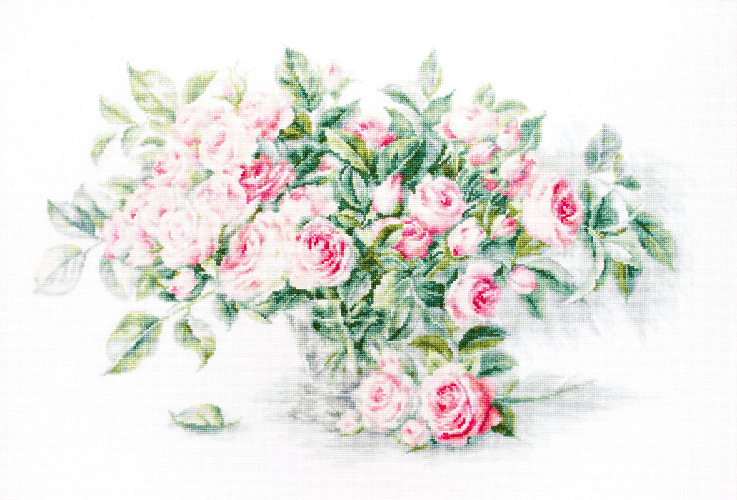 Cross Stitch Kit Luca-S - Bouquet of Pink Roses - HobbyJobby