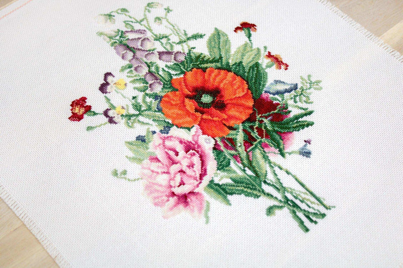 Cross Stitch Kit Luca-S - Bouquet with Poppy and Peony, B2350 - Luca-S