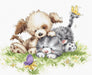 Cross Stitch Kit Luca-S - Dog and Cat with Butterfly - HobbyJobby