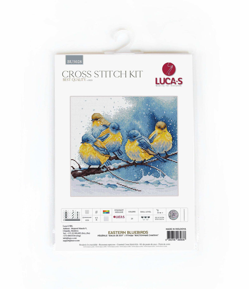 Cross Stitch Kit Luca-S - Eastern Bluebirds, BU5028 Cross Stitch Kits - HobbyJobby