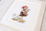 Cross Stitch Kit Luca-S - Girl with the goose, B1047 - Luca-S