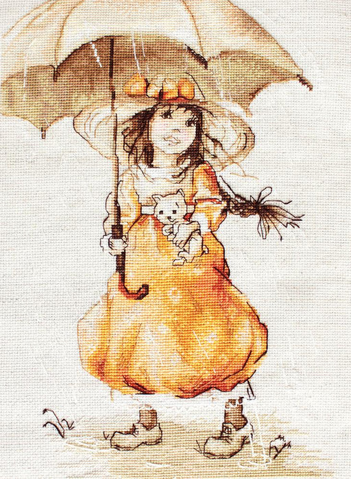 Cross Stitch Kit Luca-S - Girl with Umbrella, B1065 Cross Stitch Kits - HobbyJobby