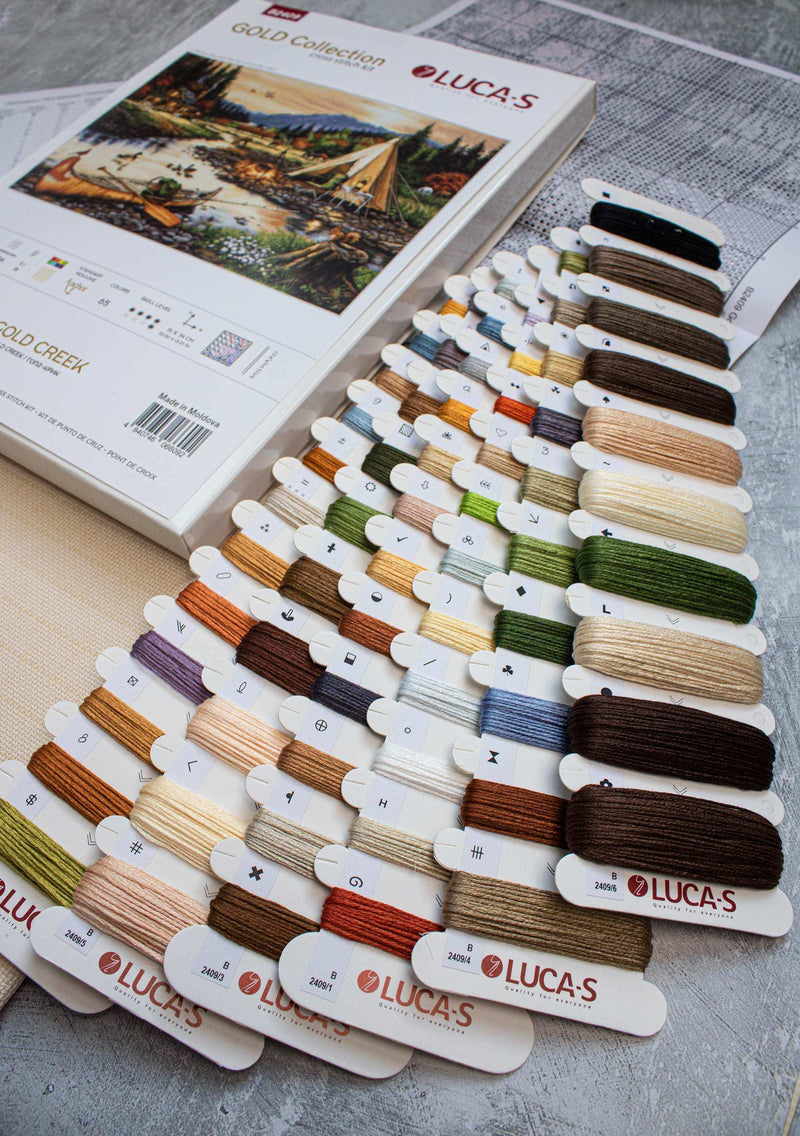 Cross Stitch Kit Luca-S GOLD - Gold Creek, B2409 Cross Stitch Kits - HobbyJobby