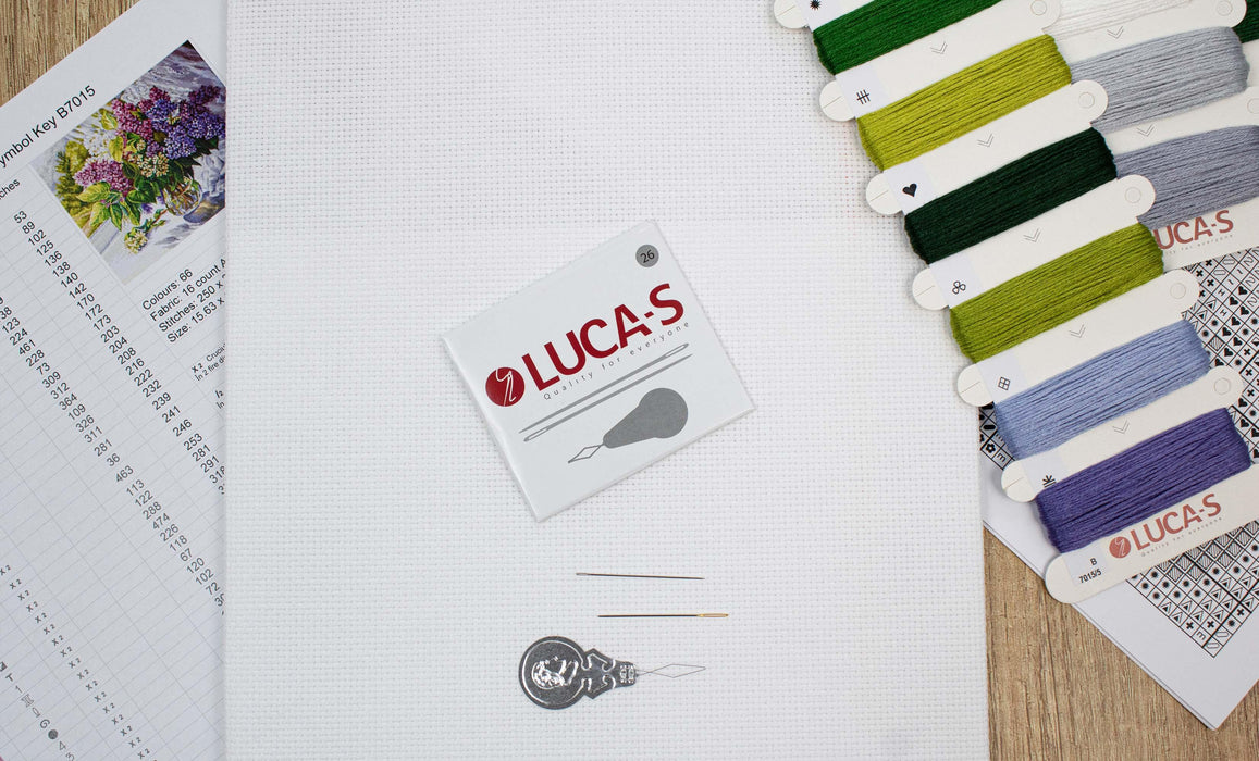 Cross Stitch Kit Luca-S - Lilac Bouquet, B7015 Cross Stitch Kits - HobbyJobby