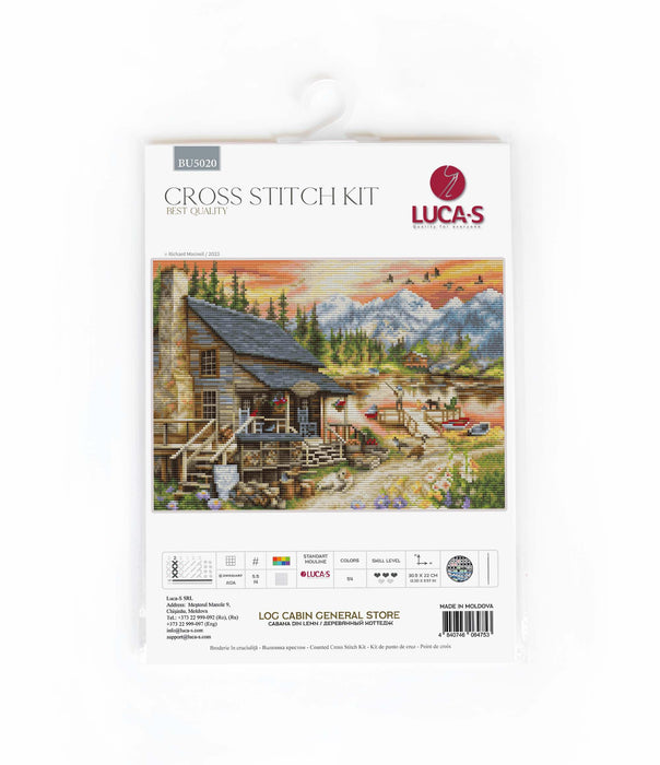 Cross Stitch Kit Luca-S - Log Cabin General Store, BU5020 Cross Stitch Kits - HobbyJobby