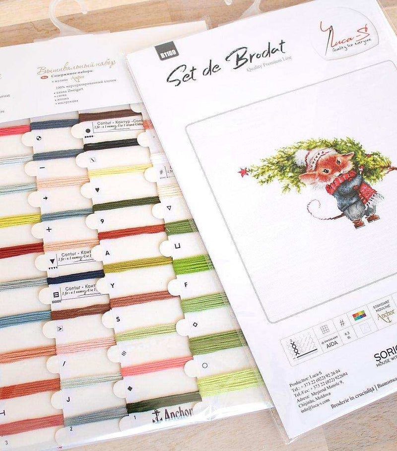 Cross Stitch Kit Luca-S - Mouse with Fir Tree, B1169 - HobbyJobby