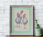 Cross Stitch Kit Luca-S - My chickens, CD004 Cross Stitch Kits - HobbyJobby
