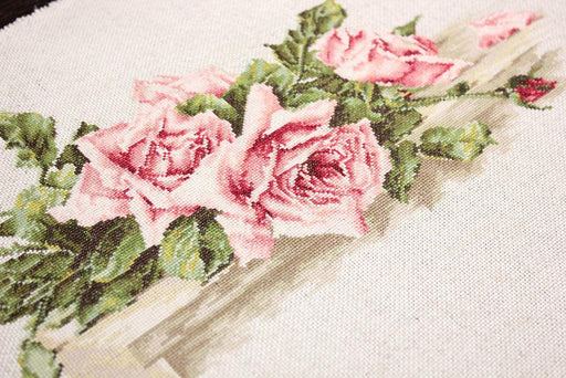 Cross Stitch Kit Luca-S - Pink Roses BL22400 Cross Stitch Kits - HobbyJobby