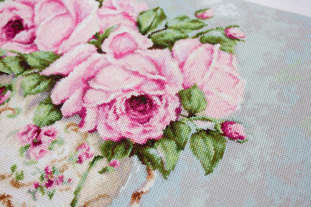 Cross Stitch Kit Luca-S - Pink Roses - HobbyJobby