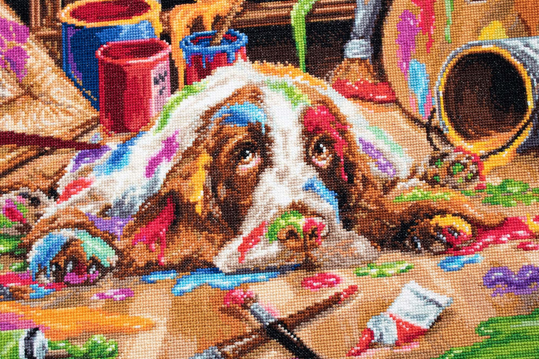 Cross Stitch Kit Luca-S - Puppy Picasso, B2415 Cross Stitch Kits - HobbyJobby