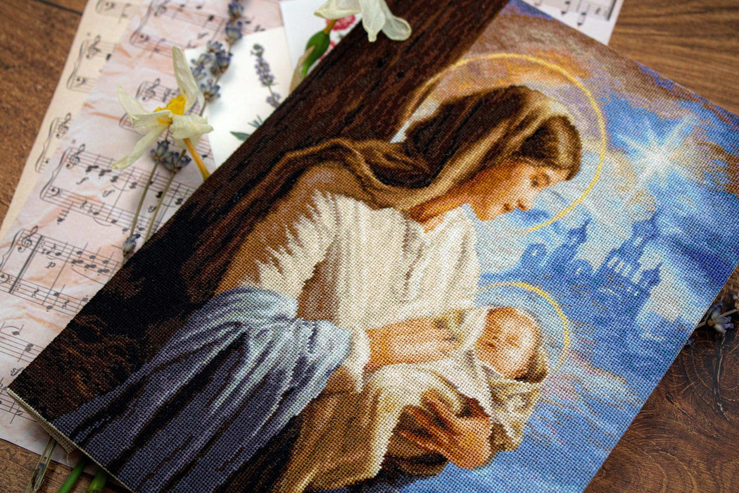 Cross Stitch Kit Luca-S - Saint Mary and The Child, GOLD Collection, B617 Cross Stitch Kits - HobbyJobby