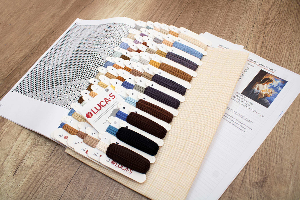 Cross Stitch Kit Luca-S - Saint Mary and The Child, GOLD Collection, B617 Cross Stitch Kits - HobbyJobby