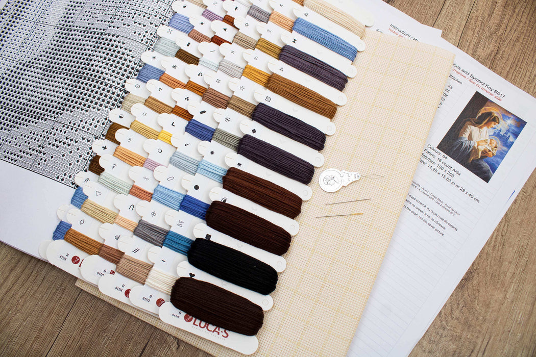 Cross Stitch Kit Luca-S - Saint Mary and The Child, GOLD Collection, B617 Cross Stitch Kits - HobbyJobby