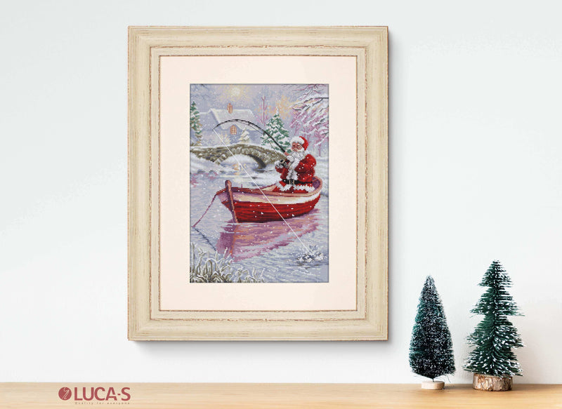 Cross Stitch Kit Luca-S - Santa Fishing, BU5014 Cross Stitch Kits - HobbyJobby