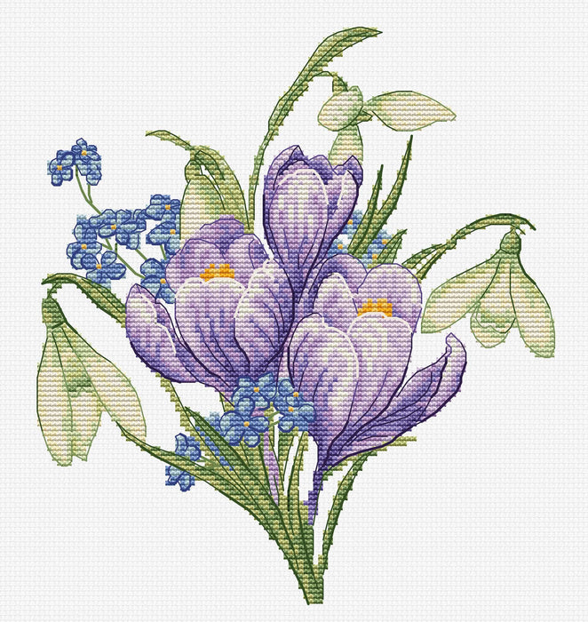 Cross Stitch Kit Luca-S - Spring Flowers, B1404 Cross Stitch Kits - HobbyJobby
