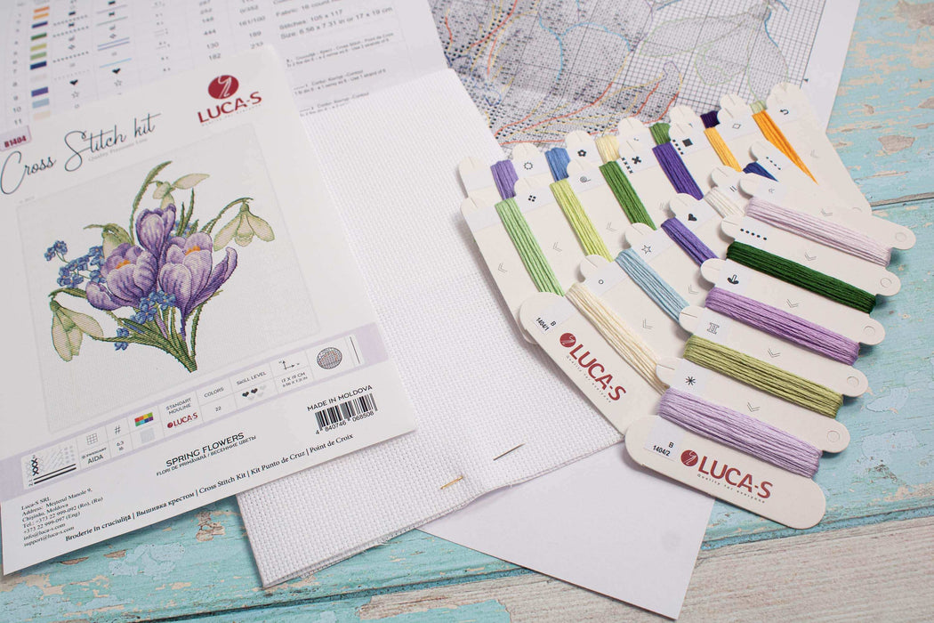 Cross Stitch Kit Luca-S - Spring Flowers, B1404 Cross Stitch Kits - HobbyJobby