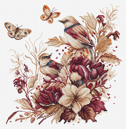 Cross Stitch Kit Luca-S - The Birds-Autumn, B2419 Cross Stitch Kits - HobbyJobby