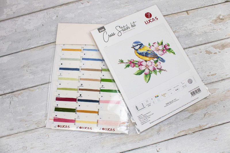 Cross Stitch Kit Luca-S - The blue tit, B1195 Cross Stitch Kits - HobbyJobby