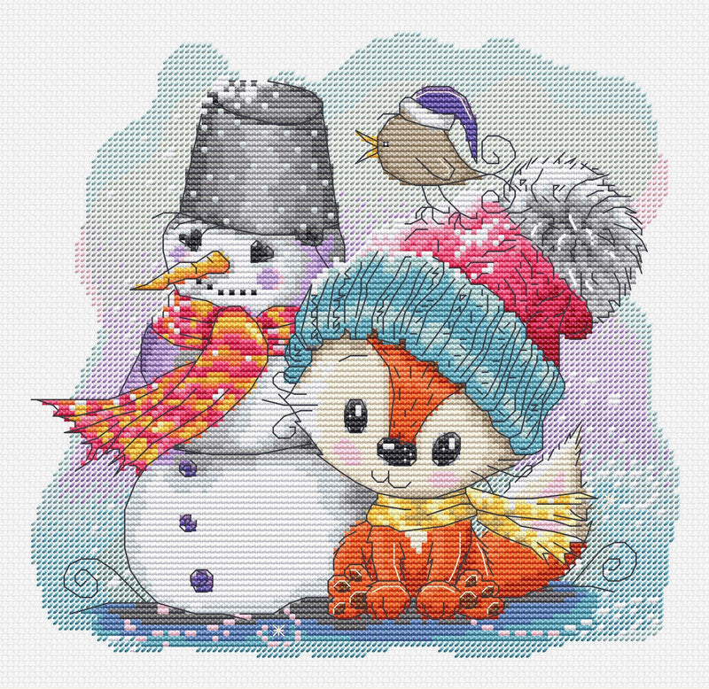 Cross Stitch Kit Luca-S - The fox & Friends, B1200 Cross Stitch Kits - HobbyJobby