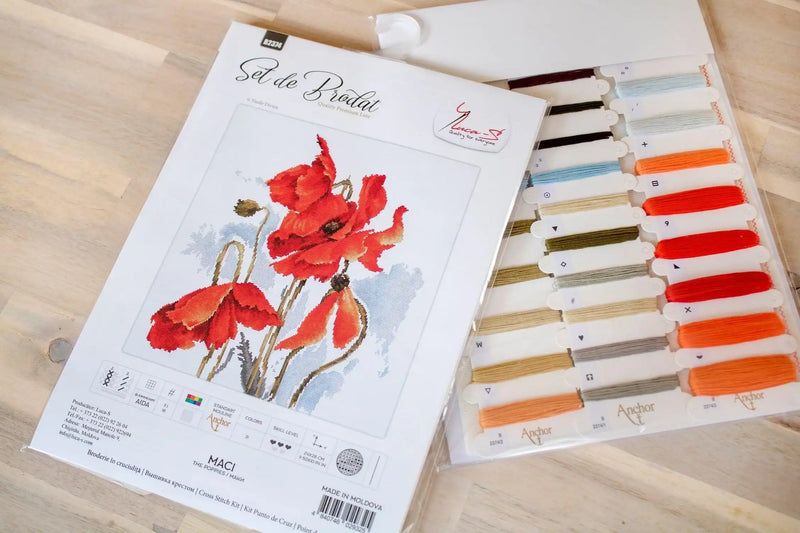 Cross Stitch Kit Luca-S - The Poppies, B2374 - HobbyJobby
