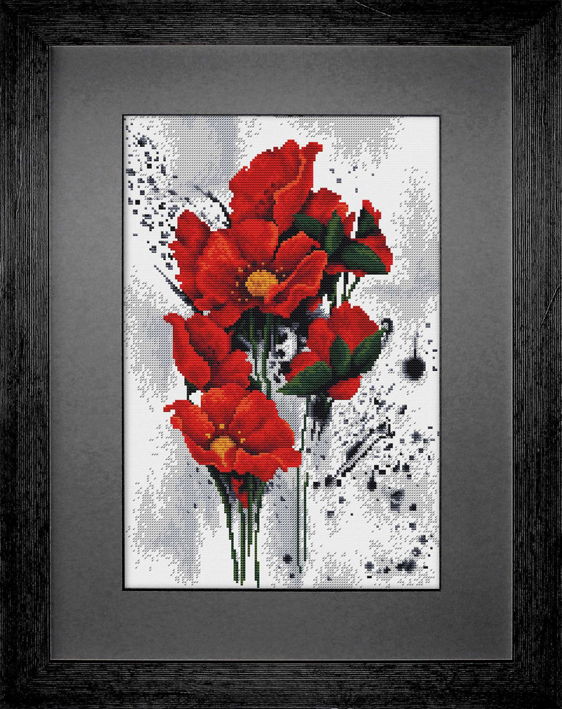 Cross Stitch Kit Luca-S - The Poppies, B7014 Cross Stitch Kits - HobbyJobby