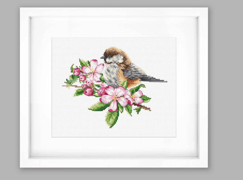 Cross Stitch Kit Luca-S - The tit on the branch, B1194 Cross Stitch Kits - HobbyJobby