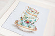 Cross Stitch Kit Luca-S - Turquoise Themed Tea Cups - HobbyJobby