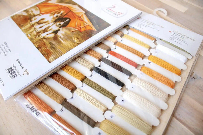 Cross Stitch Kit Luca-S - Two dogs under an umbrella, B550 - Luca-S