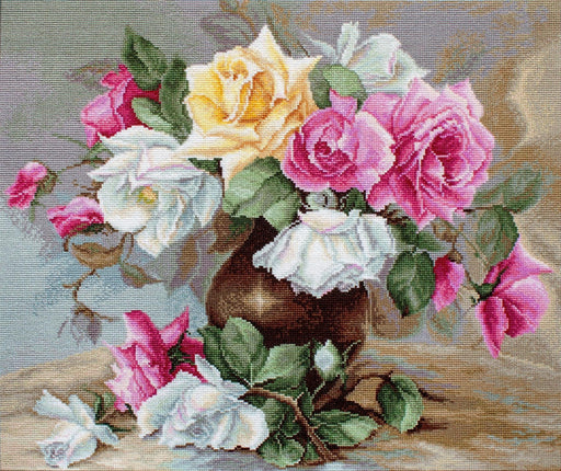 Cross Stitch Kit Luca-S - Vase with Roses, B587 - HobbyJobby