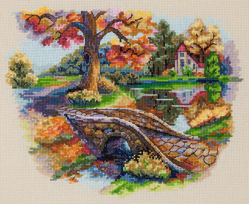 Cross Stitch Kit Merejka - Autumn Landscape, K-103 Cross Stitch Kits - HobbyJobby