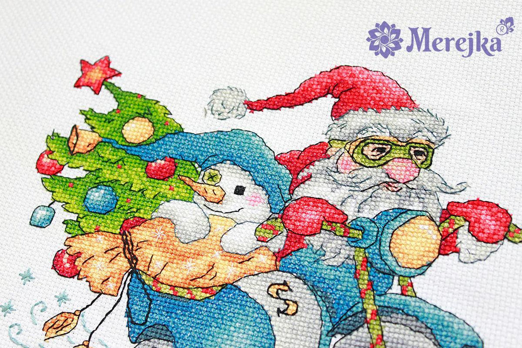 Cross Stitch Kit Merejka - Christmas Racing, K-121 Cross Stitch Kits - HobbyJobby