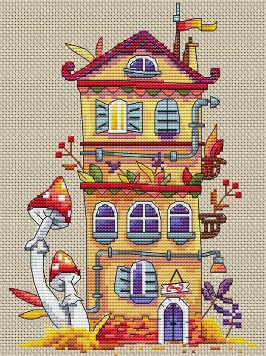 Cross Stitch Kit Merejka - Winter House, K-51 Cross Stitch Kits - HobbyJobby
