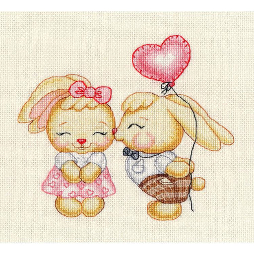 Cross Stitch Kit Oven - Bunnies in love, S1498 Oven Cross Stitch Kits - HobbyJobby