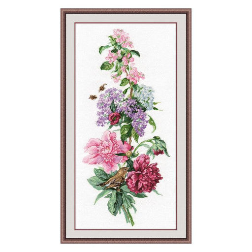 Cross Stitch Kit Oven - Flower Composition. Peonies Oven Cross Stitch Kits - HobbyJobby