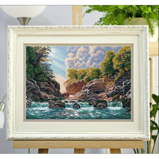 Cross Stitch Kit Oven - Morning in the Guam Gorge, S1471 Oven Cross Stitch Kits - HobbyJobby