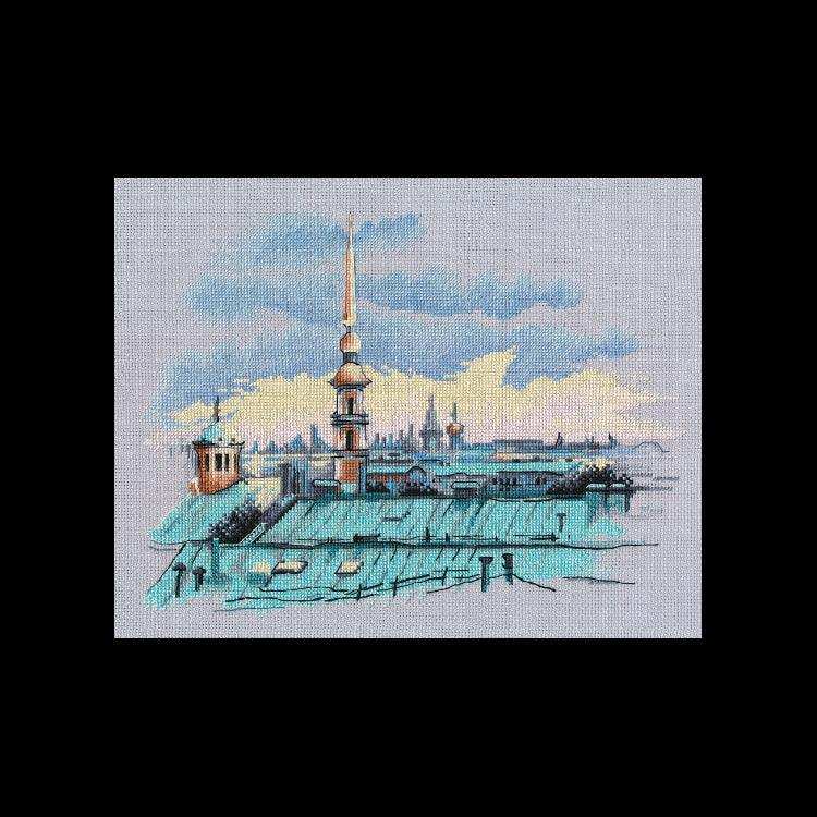 Cross Stitch Kit Oven - Roofs of St. Petersburg Oven Cross Stitch Kits - HobbyJobby