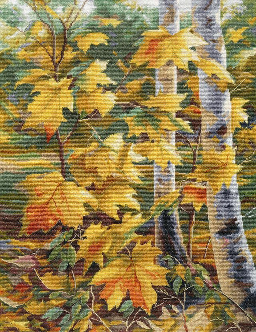 Cross Stitch Kit Oven - The Gold of Maple Leaves Oven Cross Stitch Kits - HobbyJobby