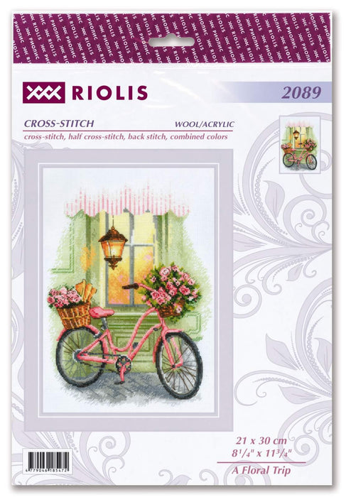 Cross Stitch Kit Riolis - A Floral Trip, R2089 Cross Stitch Kits - HobbyJobby
