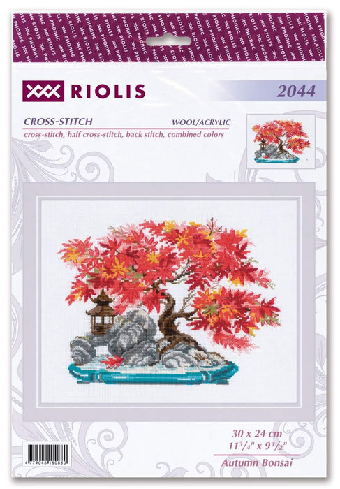 Cross Stitch Kit Riolis - Autumn Bonsai, R2044 Cross Stitch Kits - HobbyJobby