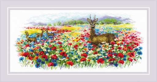 Cross Stitch Kit Riolis - Blooming Meadow, R2066 Cross Stitch Kits - HobbyJobby