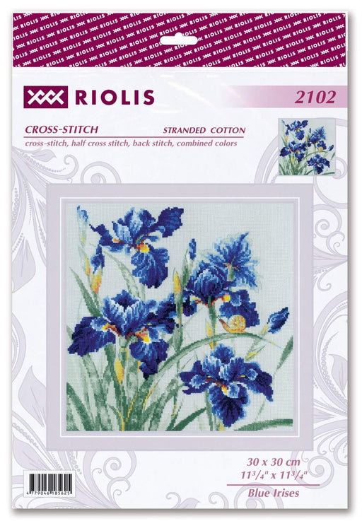 Cross Stitch Kit Riolis - Blue Irises, 2102 Cross Stitch Kits - HobbyJobby