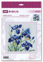 Cross Stitch Kit Riolis - Blue Irises, 2102 Cross Stitch Kits - HobbyJobby