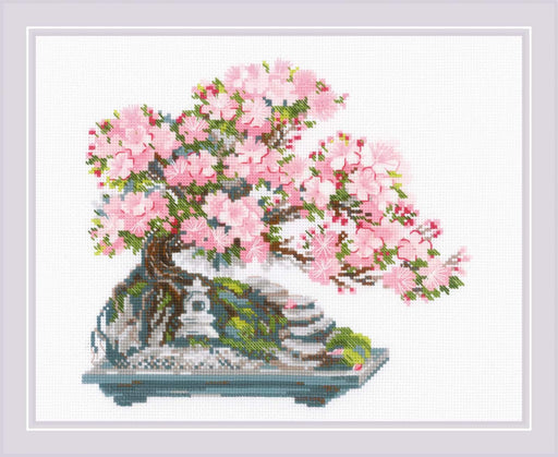 Cross Stitch Kit Riolis - Flowering Bonsai, R2042 Cross Stitch Kits - HobbyJobby