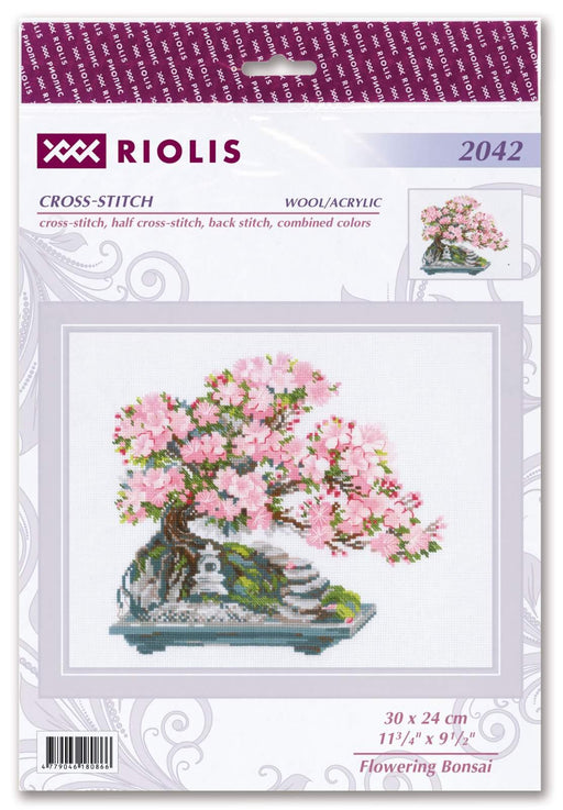 Cross Stitch Kit Riolis - Flowering Bonsai, R2042 Cross Stitch Kits - HobbyJobby