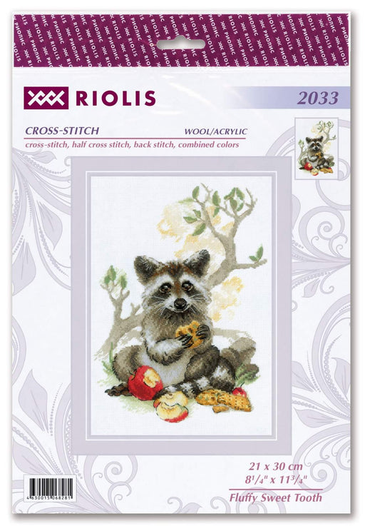Cross Stitch Kit Riolis - Fluffy Sweet Tooth, R2033 Cross Stitch Kits - HobbyJobby