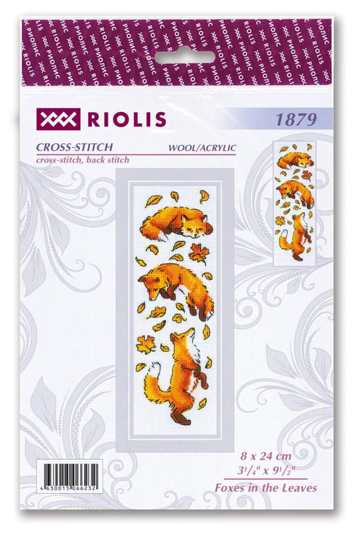 Cross Stitch Kit Riolis - Foxes in the Leaves, R1879 Cross Stitch Kits - HobbyJobby