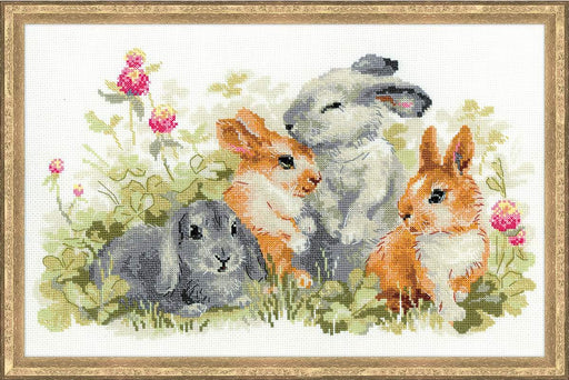 Cross Stitch Kit Riolis - Funny Rabbits, R1416 Cross Stitch Kits - HobbyJobby