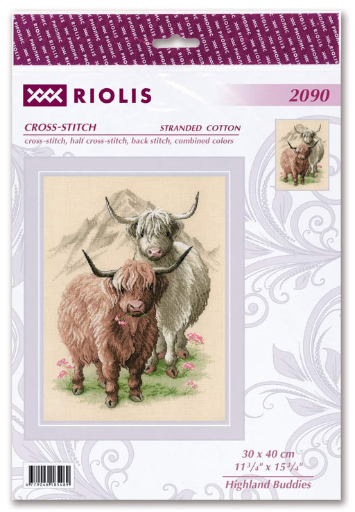 Cross Stitch Kit Riolis - Highland Buddies, R2090 Cross Stitch Kits - HobbyJobby